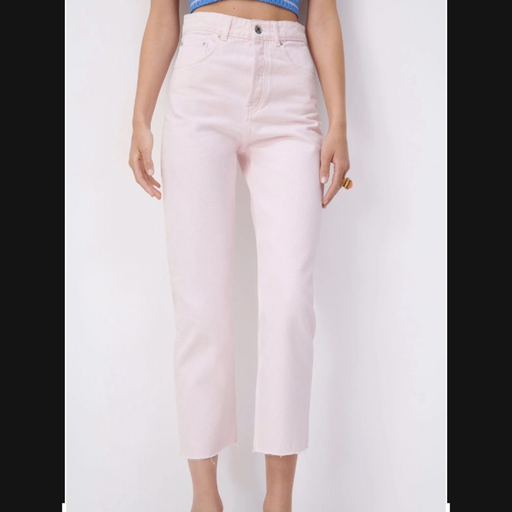 Zara Hi-Rise Straight Leg Cropped Jean - Picture 4 of 8
